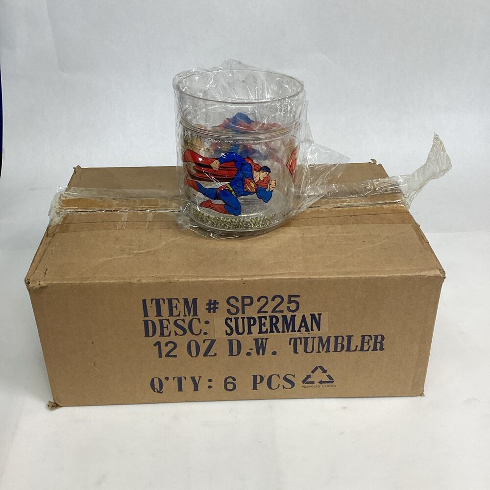 Superman 12 Ounce Drinking Tumbler - Set Of 6 - New In Box